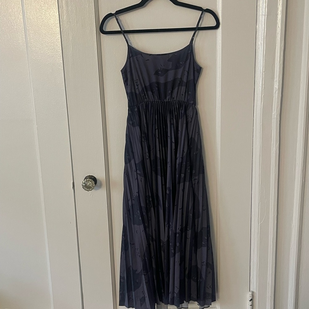 All Saints Lera Midnight Blue Pleated Midi Dress - Picture 9 of 11